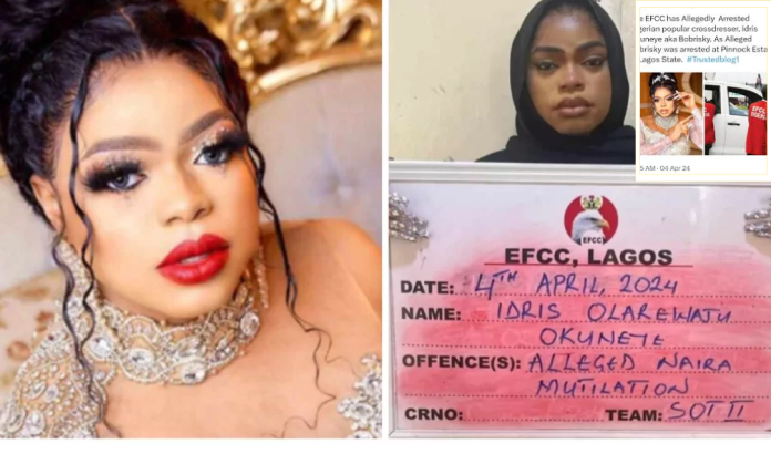 EFCC to Arraign Bobrisky Today Over Money Laundering and Naira Abuse