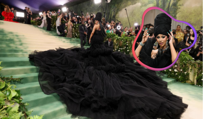 Cardi B's Met Gala 2024: Royal Entry in a Voluminous Black Gown