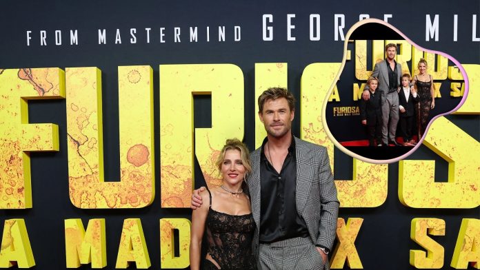Elsa Pataky Wears Revealing Dress at Red Carpet Event with Sons