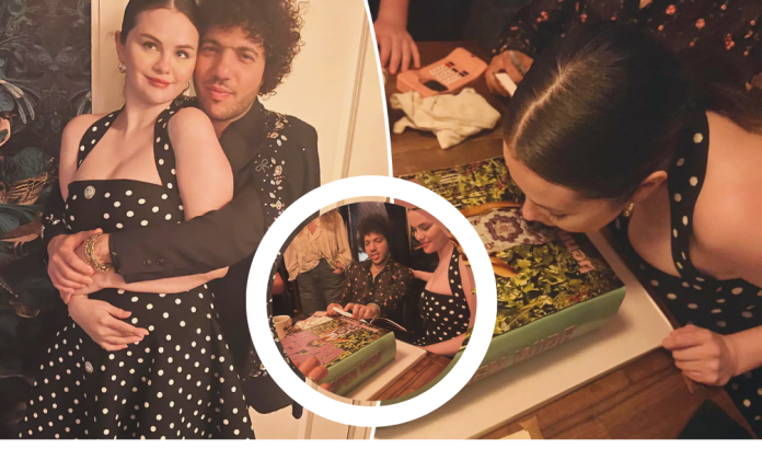 Selena Gomez Bites Cake with Benny Blanco's Face for Cookbook Launch