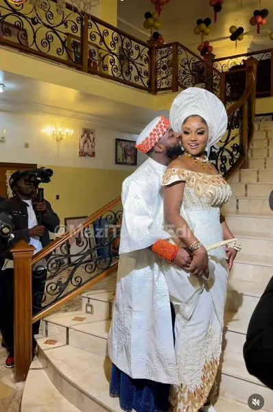 Chivido 2024: Former President Olusegun Obasanjo And Ooni Of Ife Live At Davido And Chioma's Wedding Venue